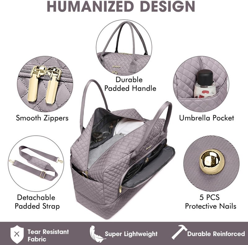 LUOCIP Travel Duffle Bag Weekender for Women - Carry-On Overnight Bag Personal Item Bag with Shoe Compartment & Wet Pocket Large Weekend Tote Bags with Toiletry Bag Hospital Bags for Labor and Delivery - Image 3